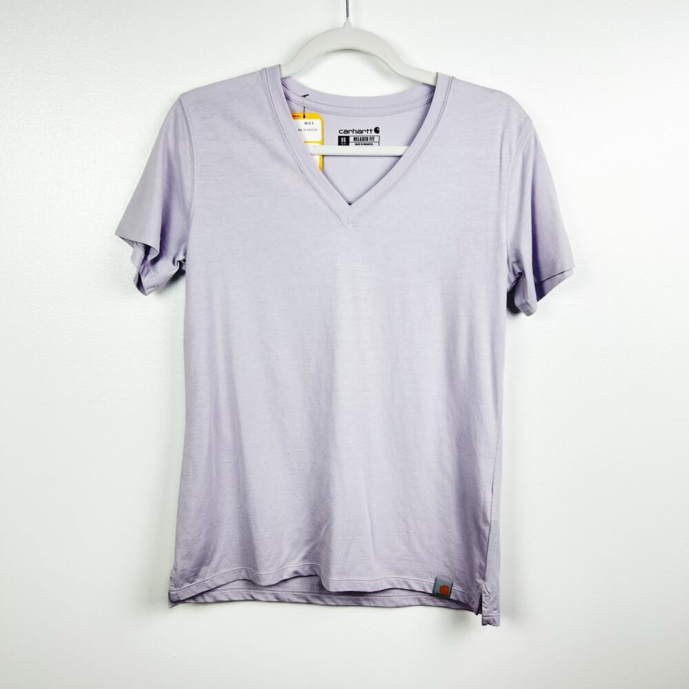 NEW Carhartt Light Purple Relaxed Fit Lightweight V-Neck Tee Women’s XS